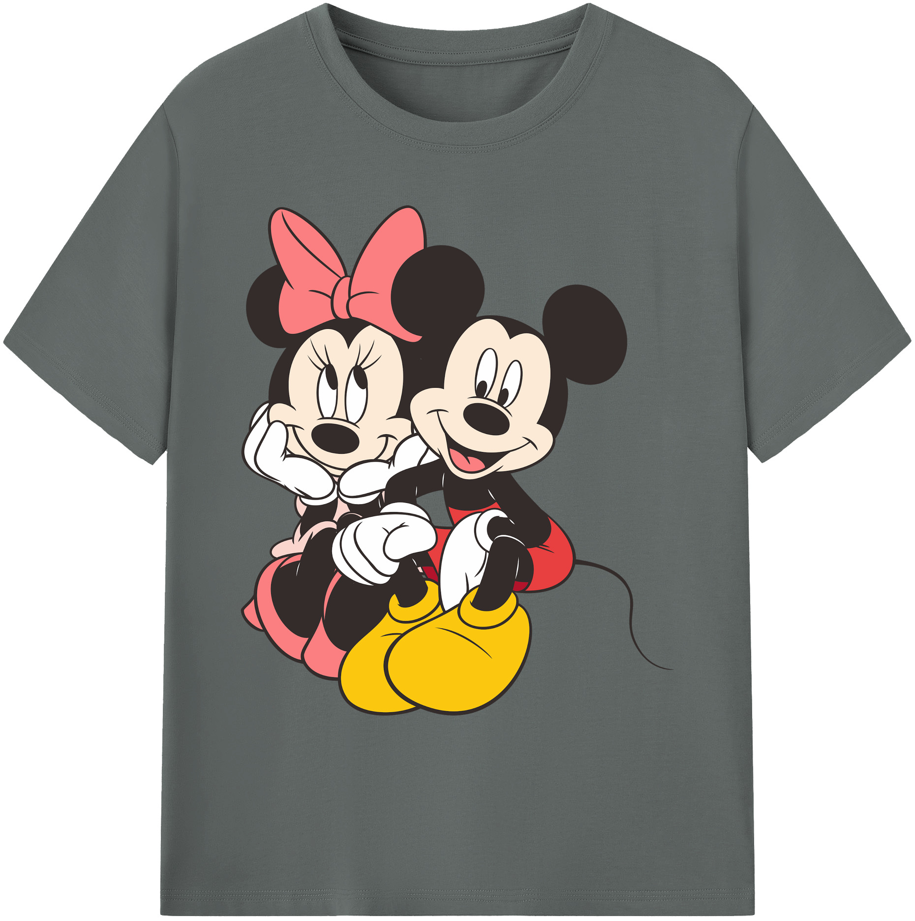 ミッキーマウス Mickey Mouse 綿100％ メンズ半袖Tシャツ｜肌触りやわらか＆通気性